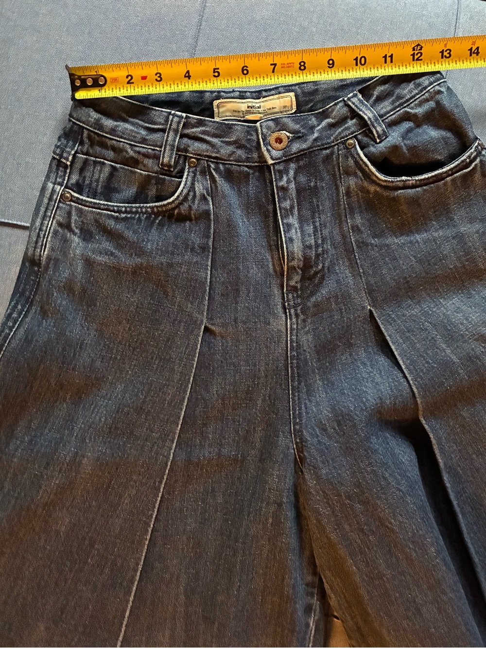 Dark Indigo Wide-Leg Denim Culottes - Picture 8 of 11